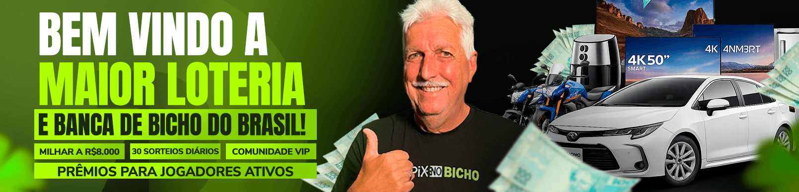 Banner promocional PIX NO BICHO